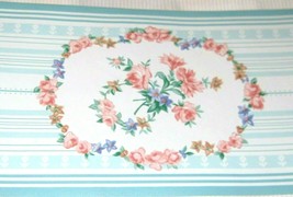 Vintage Flower Rose Blue White Stripe Wallpaper Border Cottage Style 965874 NEW - $14.40