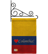 Colombia Burlap - Impressions Decorative Metal Fansy Wall Bracket Garden Flag Se - £26.86 GBP