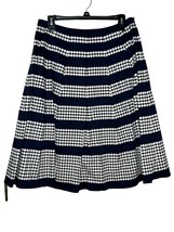 Talbots Women&#39;s Skirt Polka Dot Stripe Pleated A-Line Cotton Stretch Mid... - £14.47 GBP