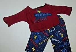 15" doll clothes handmade pajama outfit American pride land of the free ... - $9.31