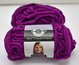 Loops &amp; Threads Flaunt Coquette Ribbon Yarn - 2 Skeins Color Fuchsia #7 - £9.71 GBP