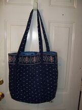 Blue Floral W/ Pink Ribbons Bag  EUC - $18.00