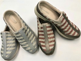 Easy Spirit Mules Traveltime Clogs Womens Striped Glitter Sneakers Slip On Shoes - £52.56 GBP
