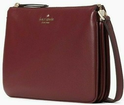 Kate Spade Jackson Triple Gusset Purple Leather Crossbody Bag WKRU5942 NWT $279 - £75.15 GBP