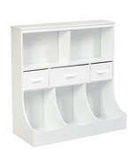 Freestanding Combo Cubby Bin Storage Organizer Unit W/3 Baskets-White - ... - €126,65 EUR