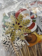 50 Piece Christmas Theme Toothpick Cupcake Toppers - £22.38 GBP