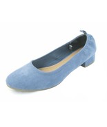 New Brash Light Blue Low Heel Shoes Size 11 Abby Faux Suede Long Vamp Sc... - £15.70 GBP