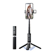 6 In 1 Wireless Selfie Stick Wireless Foldable Mini Tripod With Fill Lig... - £38.32 GBP
