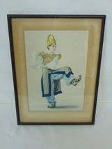 Vintage Antique Art Deco Chinese Japanese Print Woman Practicing Tai Chi - £113.49 GBP