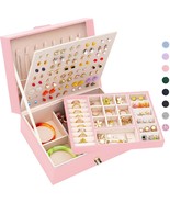 Pink Jewelry Organizer For Women&#39;S Earring Box Case For Girls Necklace J... - €30,36 EUR