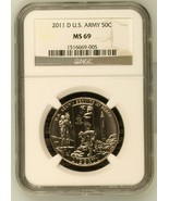 2011 D United States Army 50c MS69 NGC Reg #1516669-005 of 39,442 MINTED... - €43,14 EUR