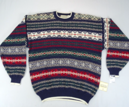 Neuf Cotton Traders pour Hommes Pull Col Rond Vintage Coogi Cosby 90s Ta... - £37.90 GBP
