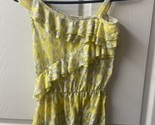 Epic Threads Asymmetrical  Top Girls Size Large Yellow Ruffle Sleevess S... - $5.94