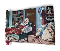 Coca-Cola Company Santa Claus Christmas Tapestry Table Runner 72 x 12 Vintage - £23.62 GBP