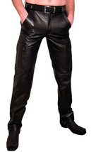 Men&#39;s Black Genuine Leather Pant Real Soft Lambskin Biker Leather Pant - £119.74 GBP