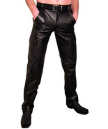 Men&#39;s Black Genuine Leather Pant Real Soft Lambskin Biker Leather Pant - £117.94 GBP