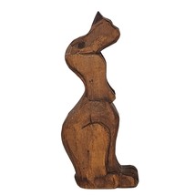 Hand-Carved Rustic Wooden Bloodhound Dog Sitting Figurine - £15.46 GBP