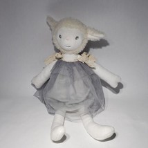Munequitas Cherished Friends White Lamb 17” Plush w Gray Dress Sheep EST... - $22.95