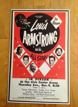 Louis Armstrong and His All Stars Poster At The Civic Center Arena  11 X 17 - $17.45