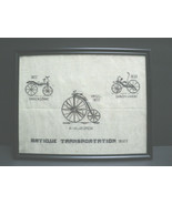 Embroidered Picture, Antique Transportation 1800&#39;s Framed with Glass 12&quot;... - £18.90 GBP