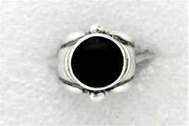 Onyx Ring 7.4 g Real Solid Sterling Silver 925 Size 4.75 - £31.03 GBP