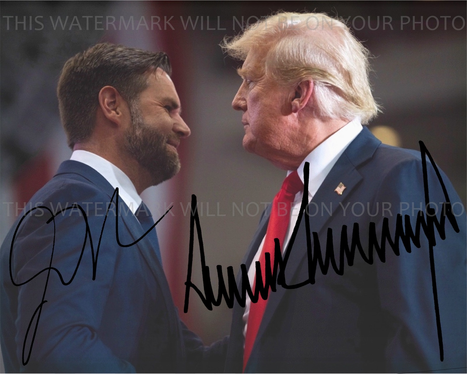 DONALD TRUMP AND JD VANCE SIGNED AUTOGRAPH 8X10 RP PHOTO PRESIDENTIAL CANDIDATES - $19.99