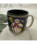 Potpourri Vintage 90s Chrismtas Snowman Coffee Mug Black White Holiday W... - $18.80
