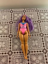 Mattel Fashionista Barbie Fashion Doll 11 inch Purple  Hair 2021 Poseable Curvy - £10.27 GBP