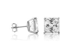 14K Yellow/White Gold Square Princess Created Diamond 3.00CT Stud Earrings - £37.36 GBP