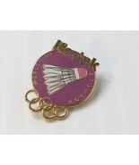 Kodak Olympic Enamel Hat Lapel Pin Team USA Gold Tone Pink Badminton Shu... - $9.90