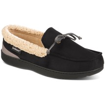 isotoner Mens Faux Suede Memory Foam Moccasin Slippers, BLACK, SIZE XXL ... - £21.35 GBP
