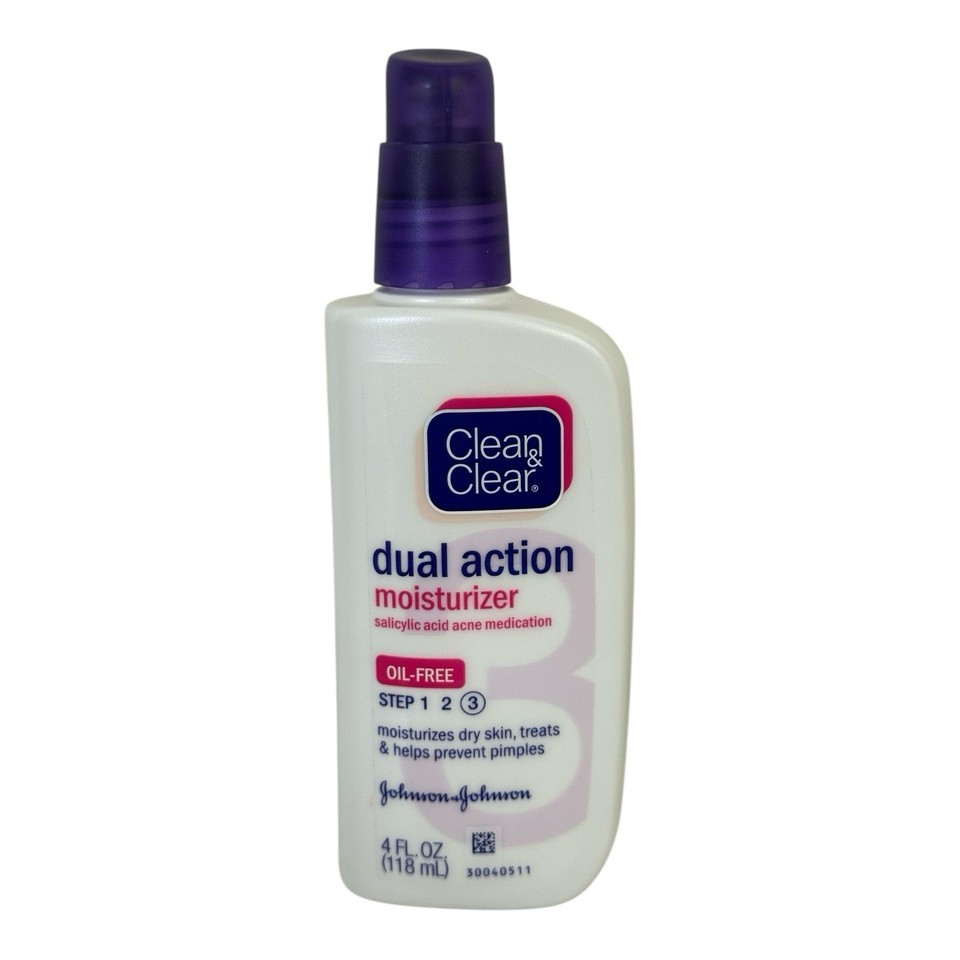 Clean &amp; Clear Dual Action Acne Facial Moisturizer  Salicylic Acid 4 fl o... - $23.65