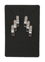 Mexico 925 Sterling Silver Modernist Triple Strand Post Earrings TC-162 - £39.50 GBP