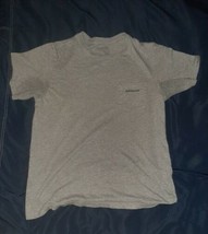 Patagonia P-6 Logo Pocket Tee Mens Gray Organic Cotton T Shirt Made USA - £15.68 GBP
