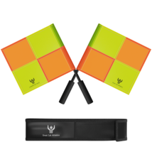 Great Call | Soccer Referee Flag Pro Set Assistant Linesman Yellow Orang... - $15.99