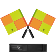 Great Call | Soccer Referee Flag Pro Set Assistant Linesman Yellow Orang... - £12.57 GBP