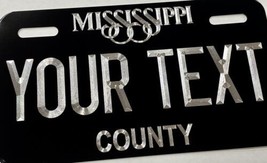 Mississippi MS State Motorcycle 7x4 Bike Moped Tag Diamond Etched License Plate - £17.35 GBP