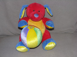 Baby Gund Tutti Frutti Red Primary Color Stuffed Plush Dog 58328 Musical - $24.74