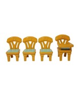 VTG Fisher Price Loving Family Dollhouse 3 Dining Chair + High Chair Tan... - £13.34 GBP