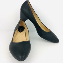 CL By Chinese Laundry 10 M Black Leather Pumps Shoes Lower Block Heel - £40.30 GBP