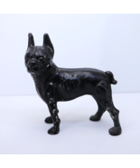 Antique Cast Iron Boston Terrier Bull Dog Door Stop Left Facing - $135.19