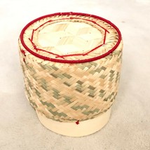 Thai Laos bamboo sticky rice basket. Medium size USA seller. 4.0 x 3.5 &quot; ( W x H - £19.34 GBP