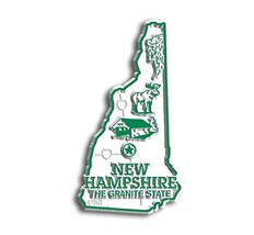 New Hampshire Small State Magnet by Classic Magnets, 1.6&quot; x 2.9&quot;, Collec... - $2.87