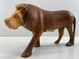 Vintage 6.75 in Hand Carved Wood Lion Machakos Kenya - £17.90 GBP