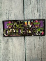 Collectible Fridge Magnet 5&quot;in Long Wood New Orleans Bourbon Street Loui... - $4.69