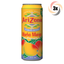 3x Cans Arizona Mucho Mango Flavor Vitamin C Fortified Juice 23oz Fast S... - £15.76 GBP