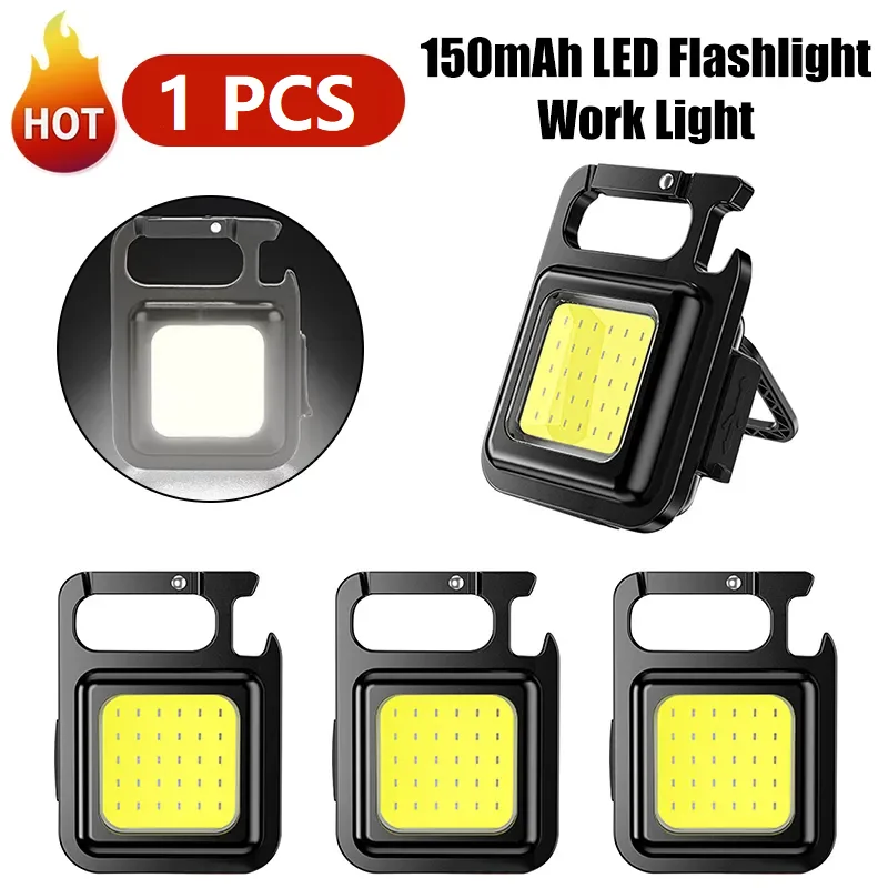 150mAh Mini LED Flashlight Work Light Portable Pocket Flashlight Keychains USB - £8.69 GBP