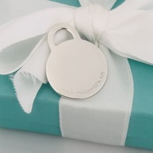 Tiffany &amp; Co Sterling Silver Round Blank Engravable Pendant or Charm - $99.00