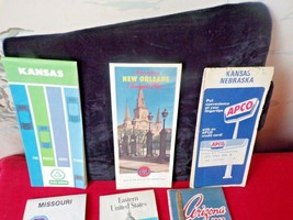 6 Vintage Gas Station Road Maps/Gulf/Apco/Cities Service/Phillips 66 - £19.51 GBP