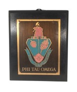 Vintage Phi Tau Omega Coat of Arms Wall Hanging Plaque 5” X 6” - $564.52 MXN